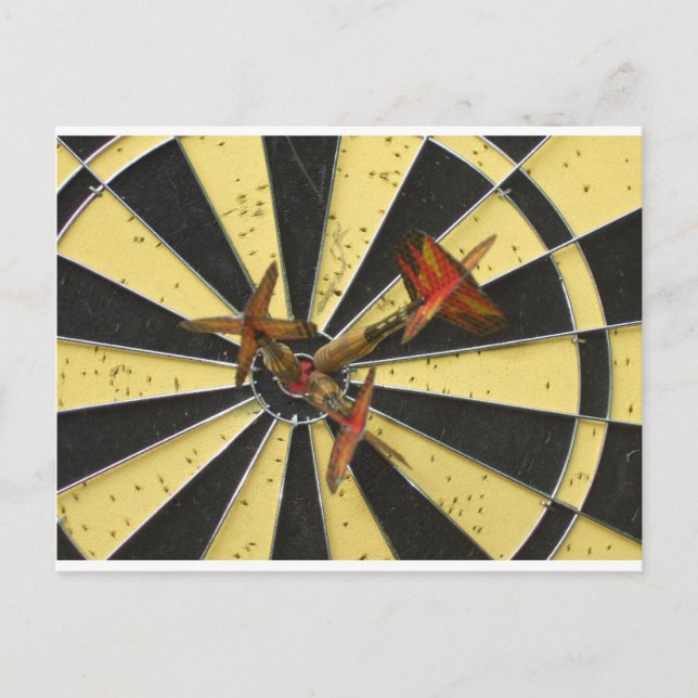 Bullseye Dart Board Postcard (Front)