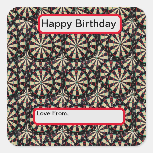 Bullseye Dartboards' Layered, Square Sticker (Front)