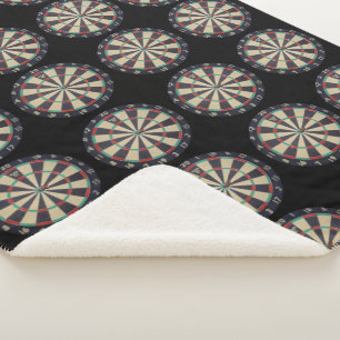 Bullseye Dartboards On Black, Sherpa Blanket
