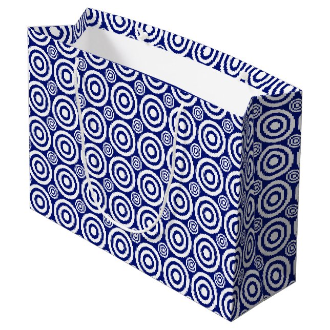 Bullseye-GIFT BAG L, White-Blue (Back Angled)