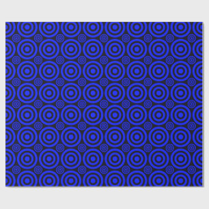 Bullseye-Gift Wrap-Blue-Black Wrapping Paper