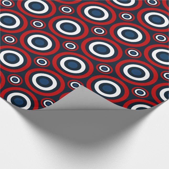 Bullseye-Gift Wrap-Red,White,Blue 2 Wrapping Paper (Corner)