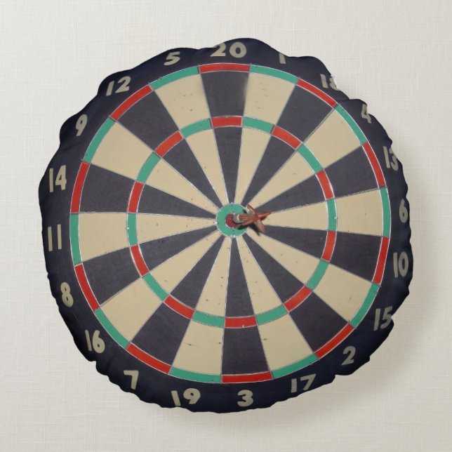 Bullseye In The Dartboard, Round Cushion (Back)