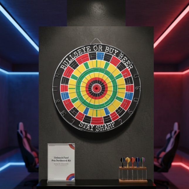 Bullseye or Buy Beer Funny Dartboard Wall Game (Creator Uploaded)