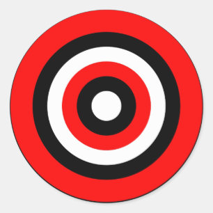 BullsEYE Red Black White Classic Round Sticker