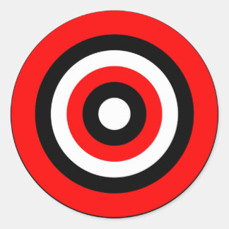 BullsEYE Red Black White Classic Round Sticker