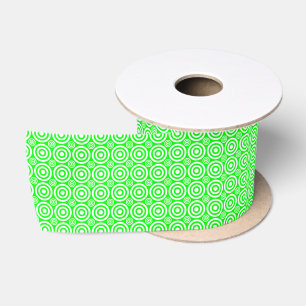 Bullseye Ribbon-Neon and White Satin Ribbon