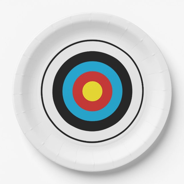 Bullseye Target Design Paper Plate (Front)
