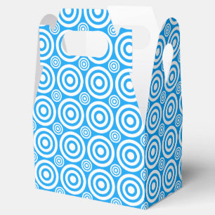Bullseye-WHITE-Lt BLUE-GABLE FAVOR BOXES