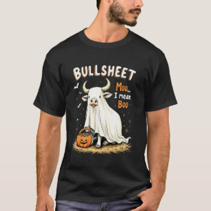 Bullsheet Cow Ghost Pun Funny Halloween Trick or T T-Shirt