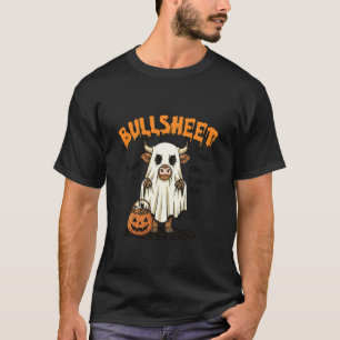 BullSheet Ghost Cow Funny Halloween Spooky Season T-Shirt