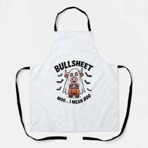 BULLSHEET Halloween Cute Cow in Ghost Apron
