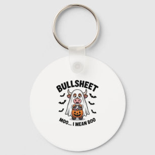 BULLSHEET Halloween Cute Cow in Ghost Key Ring