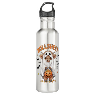 Bullsheet Highland Cow Funny Ghost 710 Ml Water Bottle