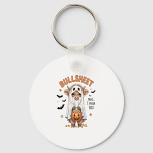 Bullsheet Highland Cow Funny Ghost Key Ring