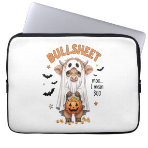 Bullsheet Highland Cow Funny Ghost Laptop Sleeve