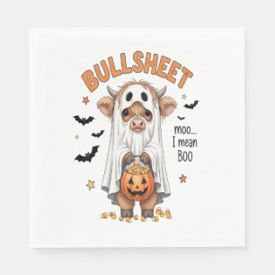 Bullsheet Highland Cow Funny Ghost Napkin