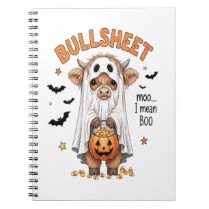 Bullsheet Highland Cow Funny Ghost Notebook