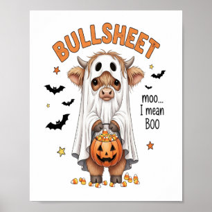 Bullsheet Highland Cow Funny Ghost Poster