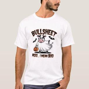 Bullsheet: Moo, I Mean Boo" Funny Cow Halloween T-Shirt
