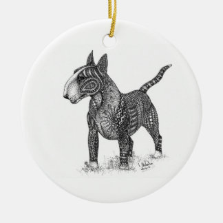 Bullterrier Ceramic Ornament
