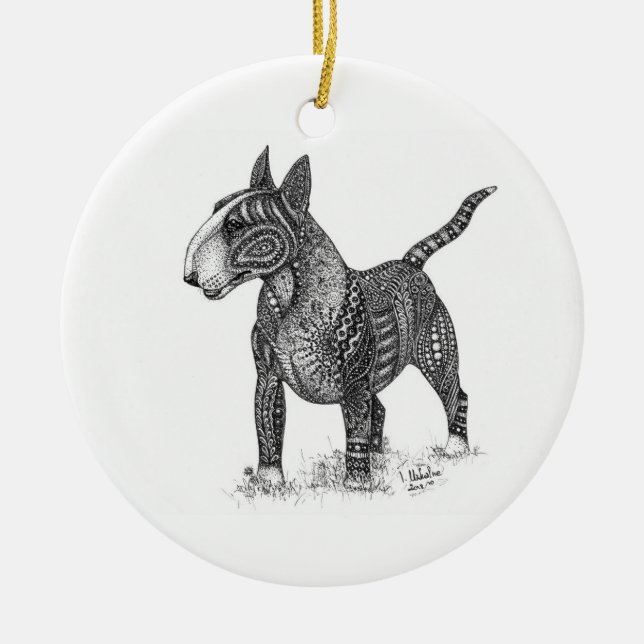 Bullterrier Ceramic Ornament (Front)