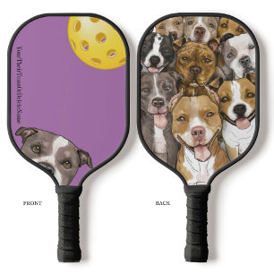 BullTerriers on a Purple Pickleball Paddle