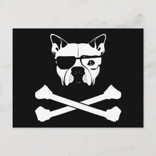bully breed and crossbones postcard