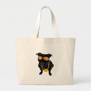 Bully breed design large tote bag