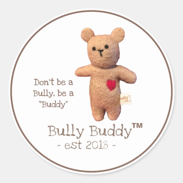 Bully Buddy Don’t Be a Bully Classic Round Sticker (Front)