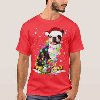 Bully Dog Christmas Light Xmas T-Shirt