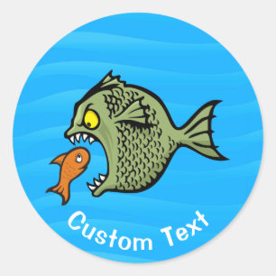 Bully fish classic round sticker