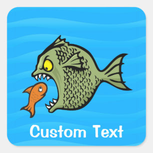 Bully fish square sticker