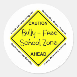 Bully - Free School Zone Classic Round Sticker