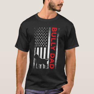 Bully or pitbull dog DAD vintage american flag pap T-Shirt