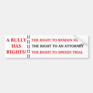 BULLY RIGHTS BUMPER STICKER
