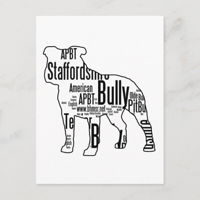 Bully Shape with rescue words Postcard (Front)