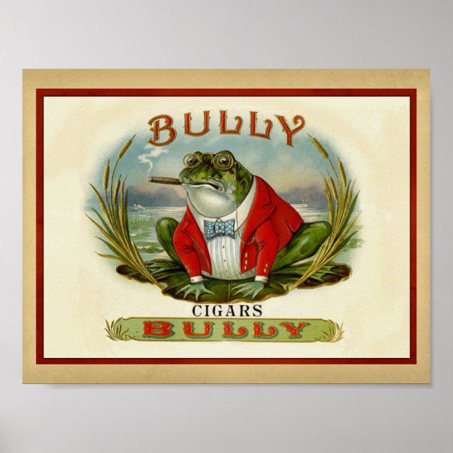 Bully the Bullfrog Vintage Cigar Box Poster (Front)