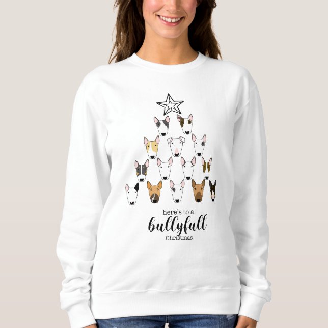 Bullyfull Bull Terrier Christmas Sweater (Front)