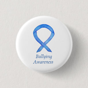 Bullying Awareness Blue Ribbon Custom Pin