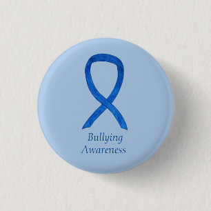 Bullying Awareness Blue Ribbon Custom Pin