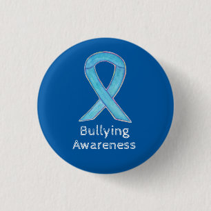 Bullying Awareness Blue Ribbon Custom Pin