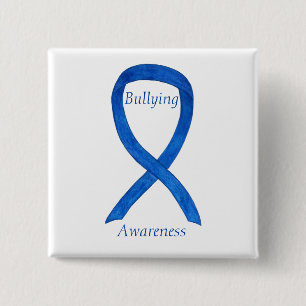 Bullying Awareness Blue Ribbon Custom Pin