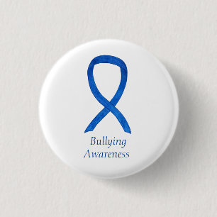 Bullying Awareness Blue Ribbon Custom Pin