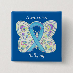 Bullying Awareness Butterfly Blue Ribbon Pin