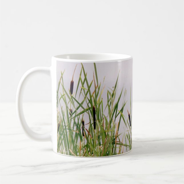 Bulrushes By Water Coffee Mug (Left)