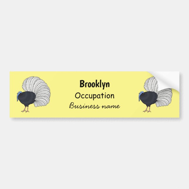 Bulwer's pheasant bird cartoon illustration  bumper sticker (Front)