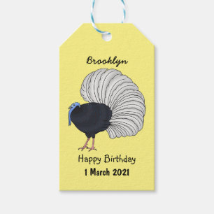 Bulwer's pheasant bird cartoon illustration gift tags