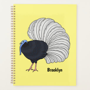 Bulwer's pheasant bird cartoon illustration  planner