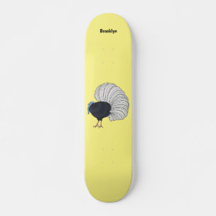 Bulwer's pheasant bird cartoon illustration skateboard